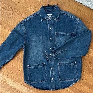 House of Sunny Take a Trip Blue Denim Shirt Jacket